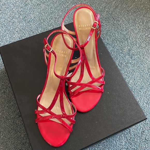 Red summer high heel sandal - Picture 3 of 9